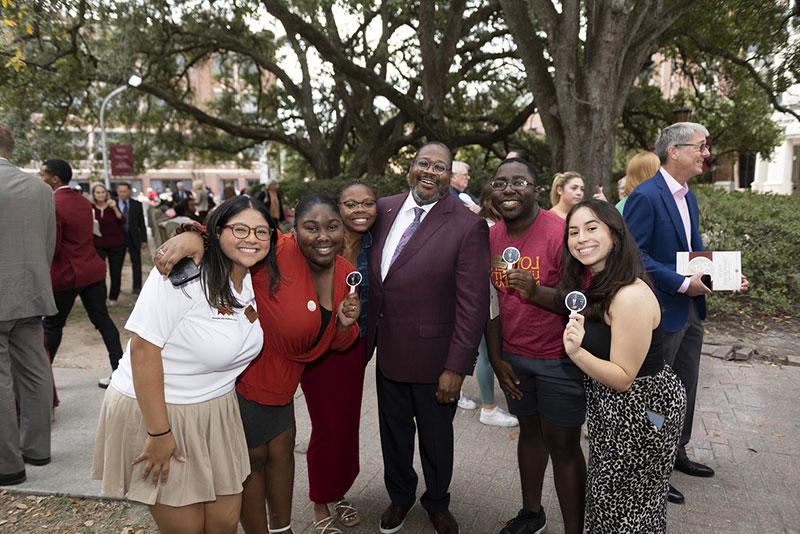 Dr. Cole with Students